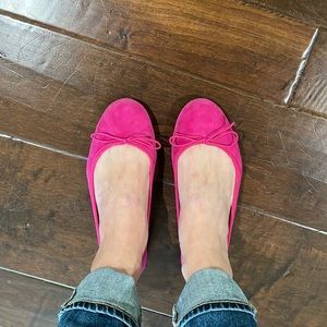 Gap fuschia suede ballet flats